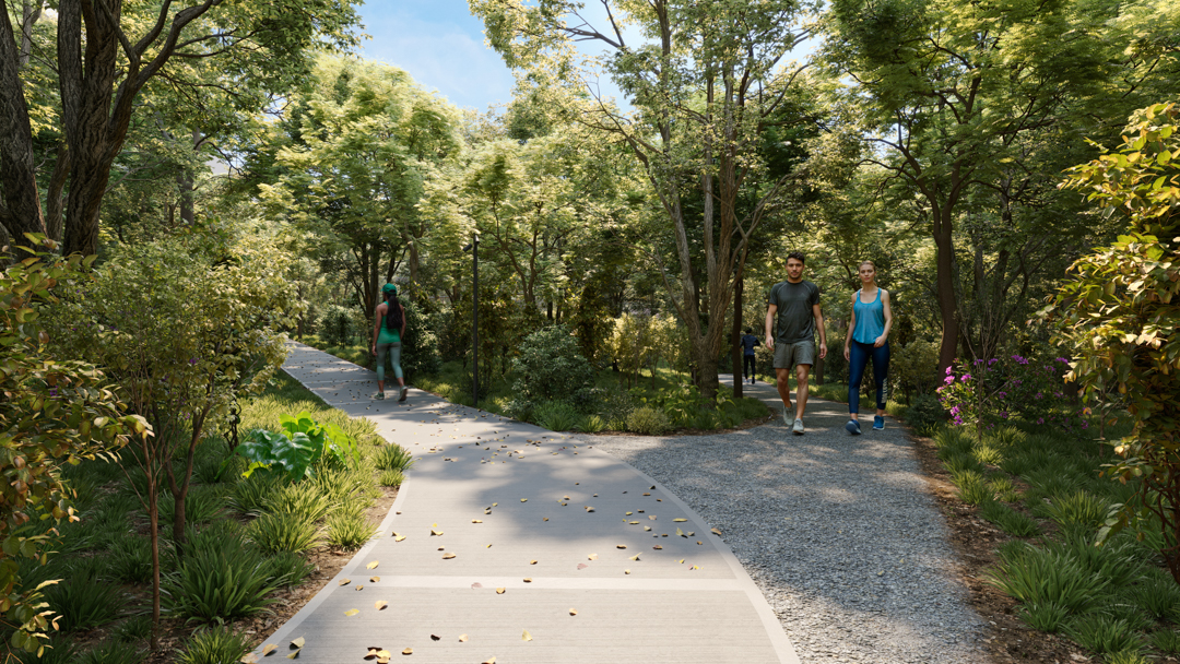 Pista de caminhada bosque privativo