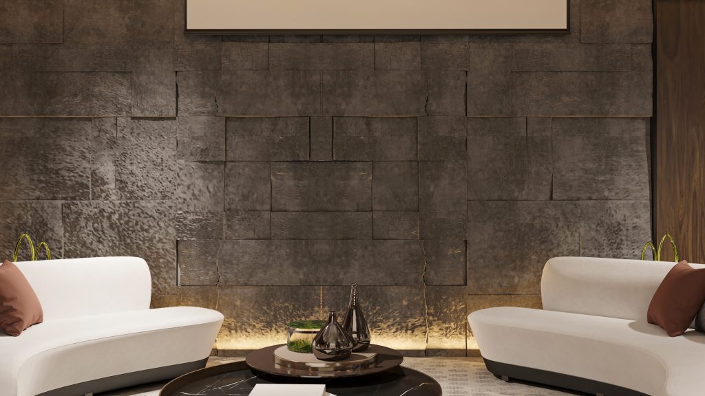 Pedras decorativas na parede: a fusão entre natureza e sofisticação na arquitetura de interiores